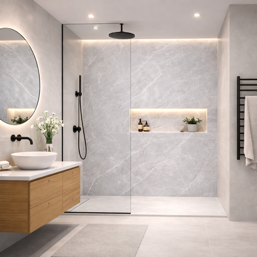 Puglia Grey Matt Shower Panel - 1 Metre