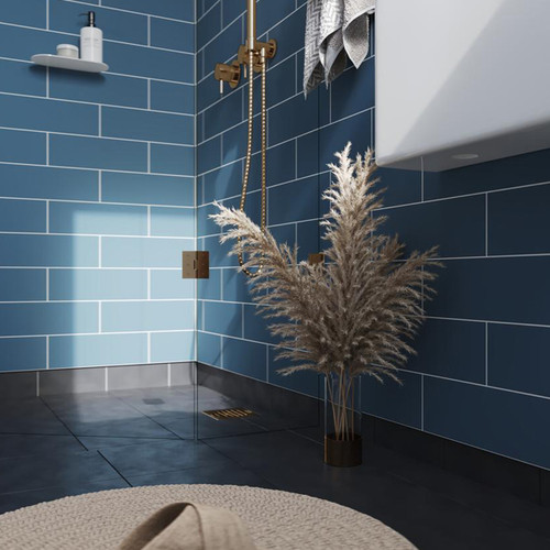 Fibo Urban Metro Dusty Blue Shower Panel Fibo Urban Metro Dusty Blue Shower Panel