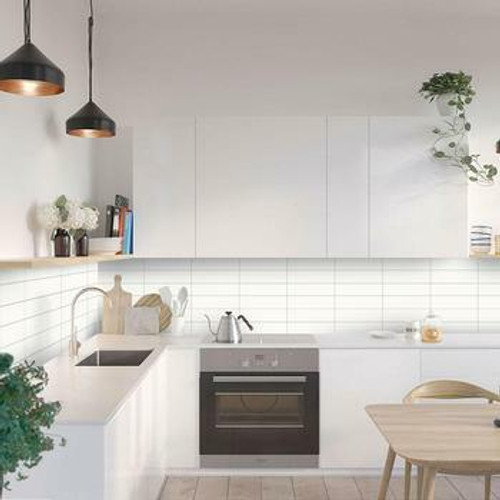 Fibo Denver White Tile Kitchen Splashback