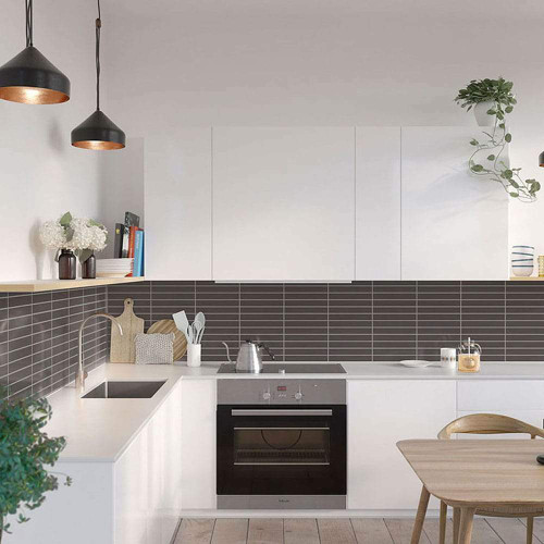 Fibo Anthracite Tile Kitchen Splashback