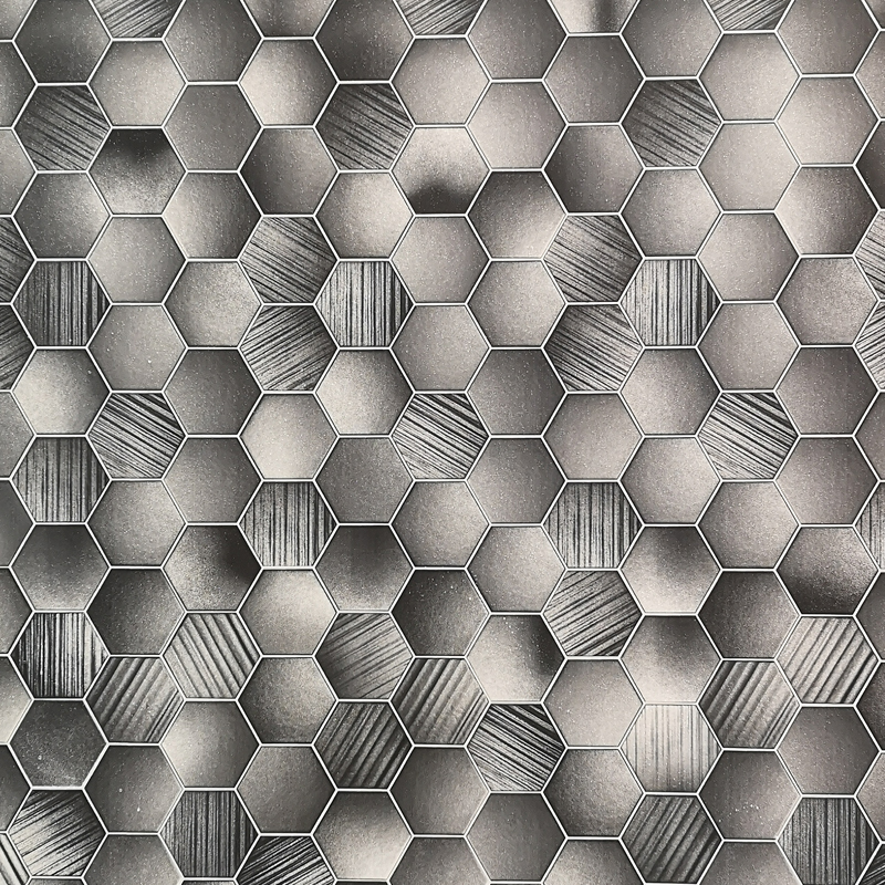 Hexagonal Tile Grey Premium Wet Wall Panel - 1 Metre