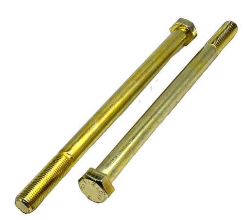 1/2-20 X 7-1/2 ZINC/YELLOW HEX HEAD BOLT GRADE 8 - Fasteners Direct