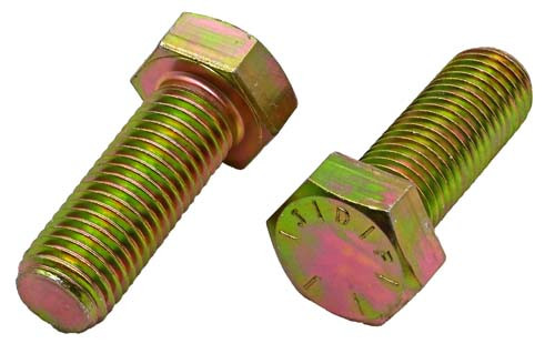 1-8 X 3 ZINC/YELLOW HEX HEAD BOLT GRADE 8 - Fasteners Direct