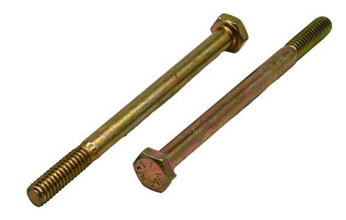 1/4-20 X 4 ZINC/YELLOW HEX HEAD BOLT GRADE 8 - Fasteners Direct