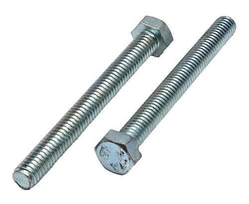 5/16-18 X 3 ZINC PLATED FULL THREAD HEX HEAD TAP BOLT A307 GRADE A