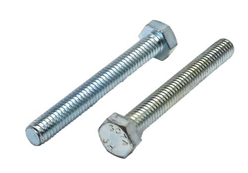 1/2-13 X 4-1/2 ZINC PLATED FULL THREAD HEX HEAD TAP BOLT A307 GRADE A