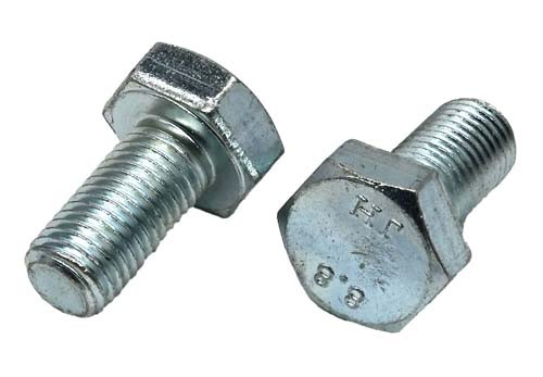 M8-1.00 X 25MM ZINC PLATED HEX HEAD BOLT GRADE 8.8