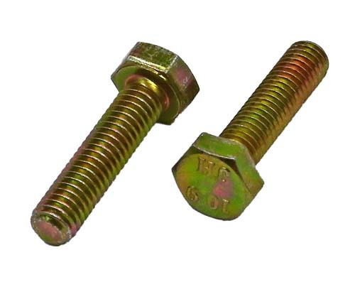 M10-1.25 X 35MM ZINC/YELLOW HEX HEAD BOLT GRADE 10.9