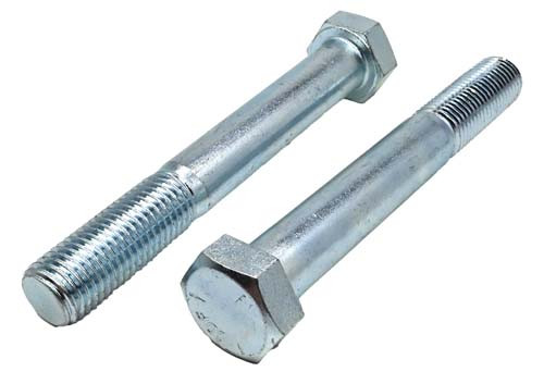 1-8 X 7-1/2 ZINC PLATED HEX HEAD BOLT GRADE 5
