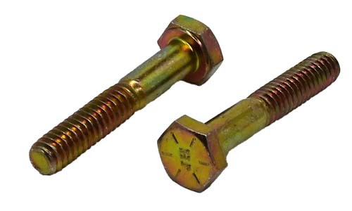 1/4-20 X 1-3/4 ZINC/YELLOW HEX HEAD BOLT GRADE 8