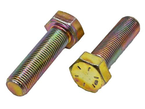 1/2-20 X 1-3/4 ZINC/YELLOW HEX HEAD BOLT GRADE 8