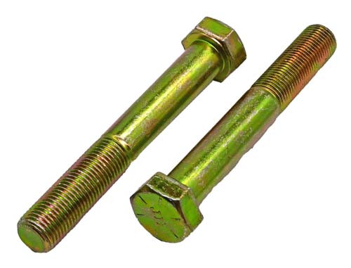 1/2-20 X 3-1/2 ZINC/YELLOW HEX HEAD BOLT GRADE 8