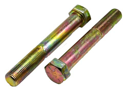 9/16-18 X 4 ZINC/YELLOW HEX HEAD BOLT GRADE 8