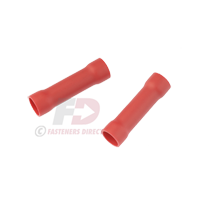 RED NYLON 22-18 GAUGE SOLID BARRELL BUTT CONNECTOR