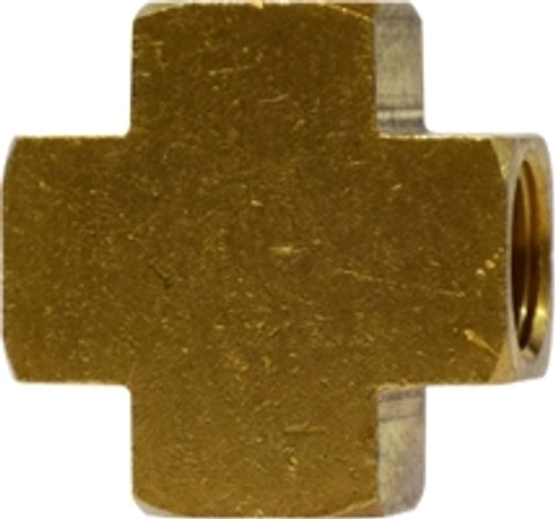 3/8 NPT FEMALE CROSS BRASS FITTING