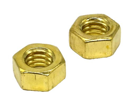3/8-16 BRASS FINISHED STANDARD HEX NUT