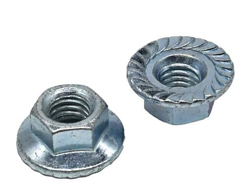 3/8-16 ZINC PLATED SERRATED FLANGE NUT - LARGE FLANGE