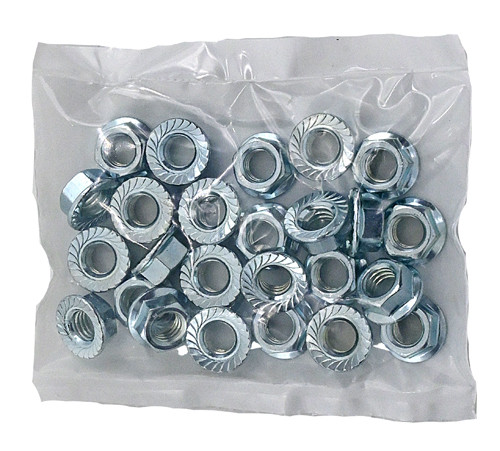 3/8-16 ZINC PLATED SERRATED FLANGE NUT / BAG QUANTITY: 100 PIECES