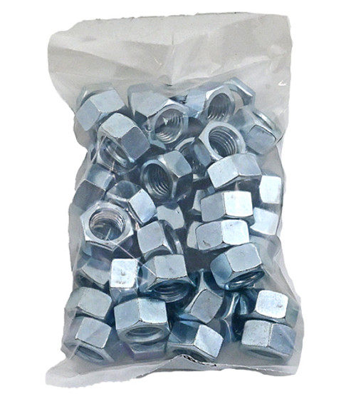 1-8 ZINC PLATED FINISHED STANDARD HEX NUT GRADE 5 / BAG QUANTITY: 10 PIECES