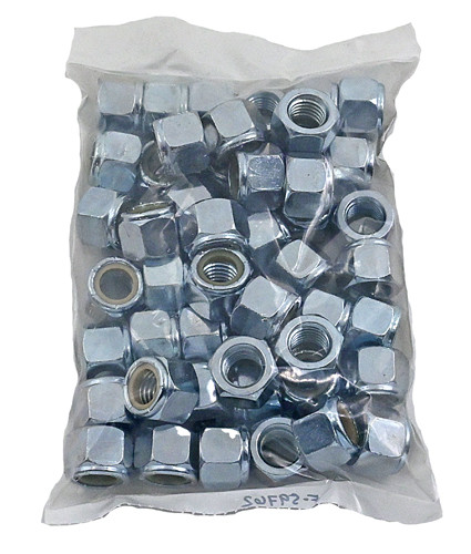 #10-32 ZINC PLATED STANDARD NYLON INSERT LOCK NUT / BAG QUANTITY: 100 PIECES