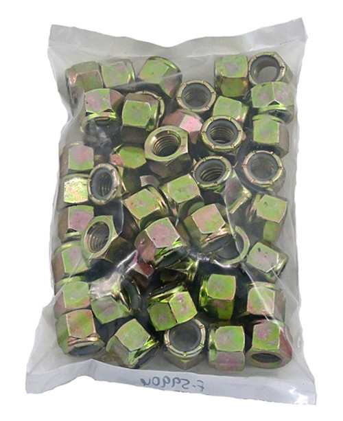 7/16-14 ZINC/YELLOW NYLON INSERT LOCK NUT GRADE 8 / BAG QUANTITY: 100 PIECES