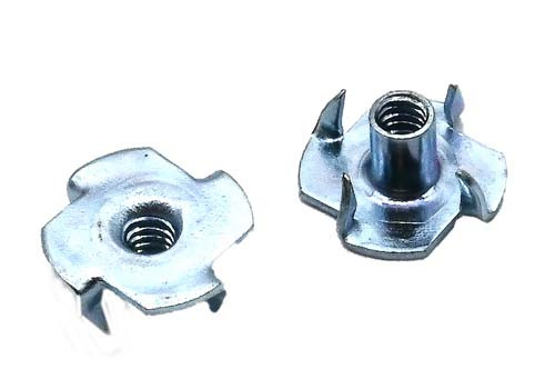 1/4-20 X 7/16 LONG BARRELL ZINC PLATED T-NUT WITH 4-PRONGS