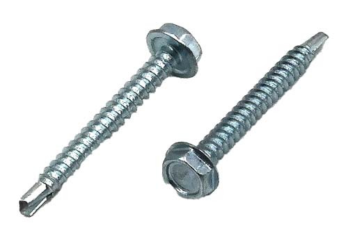 #8 X 2 ZINC PLATED HEX WASHER HEAD DRILLER SCREW #3