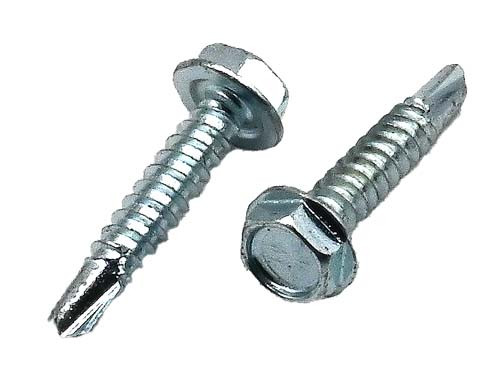 1/4 X 3 ZINC PLATED HEX WASHER HEAD DRILLER SCREW WITH #3 DRILL POINT