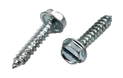 #8 X 3/8 ZINC PLATED SLOTTED HEX WASHER HEAD TAPPING SCREW TYPE A