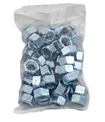 1/4-28 ZINC PLATED FINISHED HEX NUT GRADE 5 / BAG QUANTITY: 100 PIECES