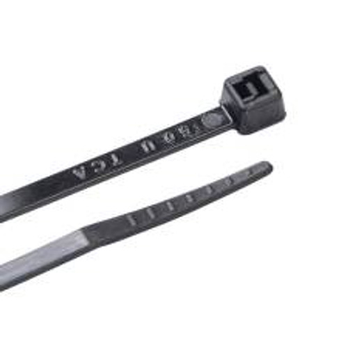 11 INCH BLACK CABLE TIE WITH STEEL TAB