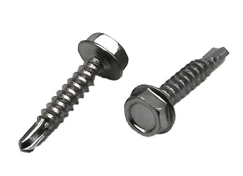 1/4-14 X 1 STAINLESS STEEL HEX WASHER HEAD (#3 POINT) DRILLER SCREW GRADE 410