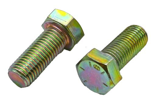 1-8 X 2-1/2 ZINC/YELLOW HEX HEAD BOLT GRADE 8