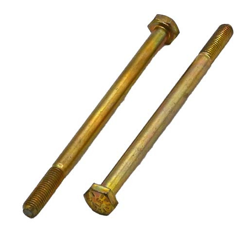 1/4-28 X 4 ZINC/YELLOW HEX HEAD BOLT GRADE 8