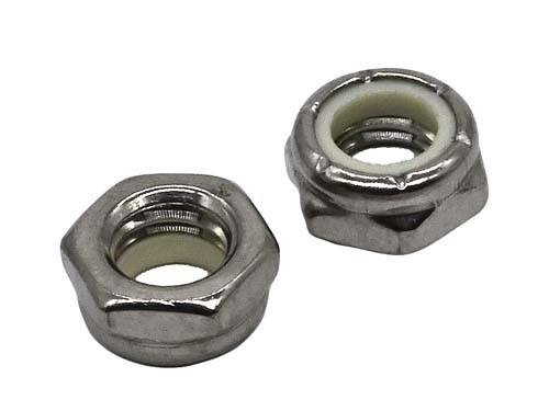 1/4-20 STAINLESS STEEL JAM (THIN) NYLOX NUT GRADE 304 (18-8)