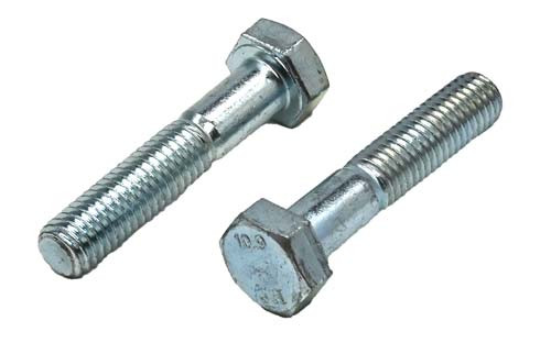 M8-1.25 X 55MM ZINC PLATED HEX HEAD BOLT GRADE 10.9