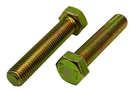 M20-2.50 X 150MM ZINC/YELLOW FULL THREAD HEX HEAD TAP BOLT GRADE 8.8