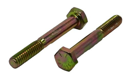 1/4-20 X 2 ZINC/YELLOW HEX HEAD BOLT GRADE 8