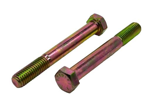 1/2-13 X 4 ZINC/YELLOW HEX HEAD BOLT GRADE 8