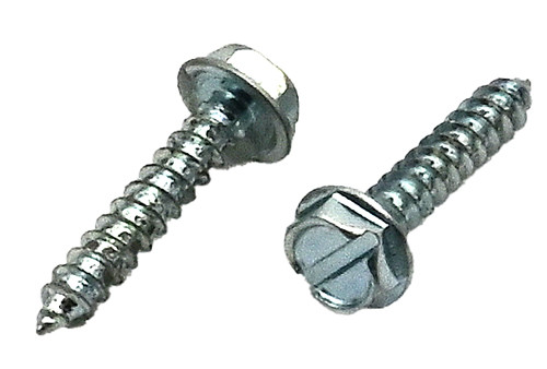 #10 X 1-1/2 ZINC PLATED SLOTTED HEX WASHER HEAD TAPPING SCREW TYPE A