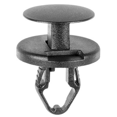 BLACK NYLON GM PUSH-TYPE RETAINER. / BOX QTY: 50 PCS