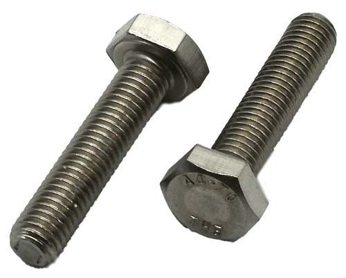 M12-1.75 X 16MM STAINLESS STEEL FULL THREAD HEX HEAD BOLT GRADE A4