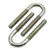 1/4-20 X 3-11/16 OVERALL LENGTH ZINC PLATED U-BOLT FOR 1 PIPE - 1-3/8 BTL - 2-3/8 THREAD