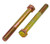 3/8-24 X 3-1/2 ZINC/YELLOW HEX HEAD BOLT GRADE 8