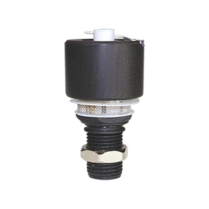 Internal float condensate drain with black cap
