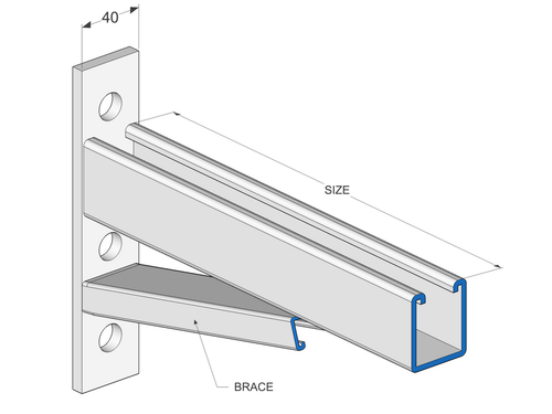 Ultramax Braced Cantilever Bracket HDG | BCB750