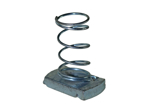 Strut Nut (Long Spring) Metric Coarse Thread Steel Zinc Plated | STRNLSM12