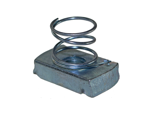 Strut Nut (Short Spring) Metric Coarse Thread Steel Zinc Plated | STRNSSM10