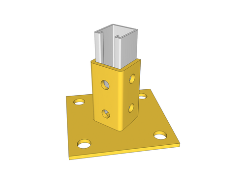 Wall Base Bracket Galvanised 2 Hole | TRVB4011-2