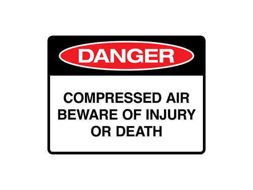 CAS007 - Danger - Compressed Air beware of serious injury or death (Metal Sign) | CAS007